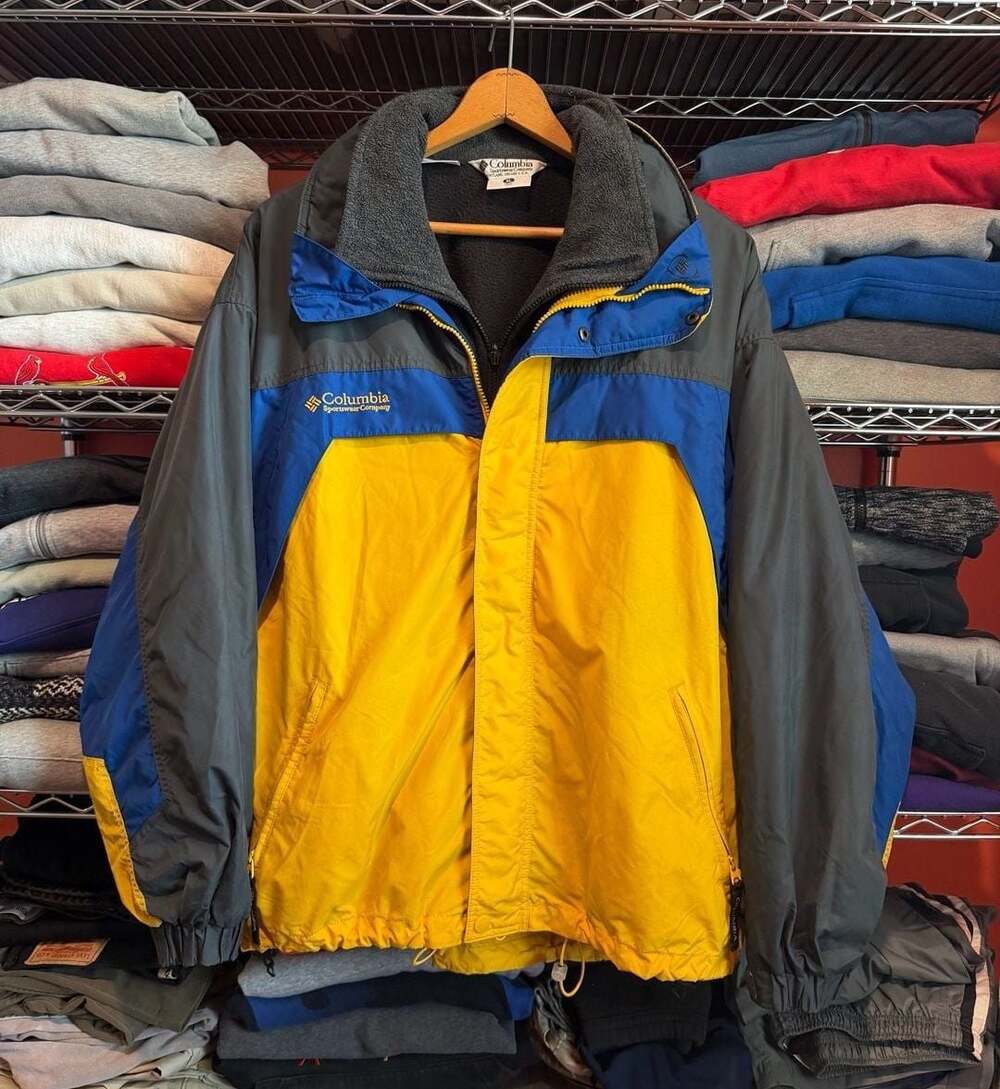 Vintage 2 in 1 Columbia Sportswear Bugaboo Triclimate Ski Jacket XL Yellow Blue
